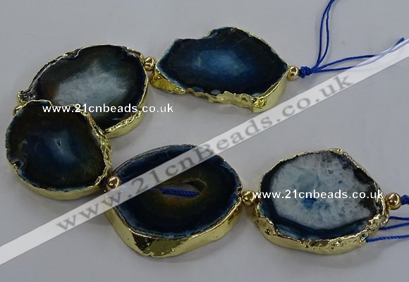 CNG2855 8 inches 35*45mm - 45*55mm freeform druzy agate beads