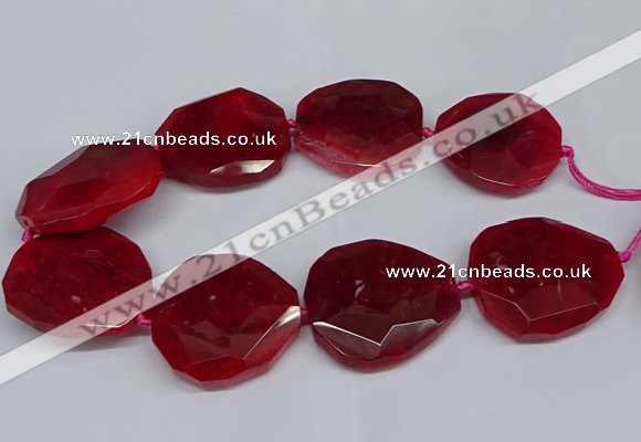 CNG2960 15.5 inches 42*45mm - 45*50mm faceted freeform agate beads