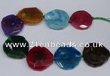 CNG2963 15.5 inches 42*45mm - 45*50mm faceted freeform agate beads