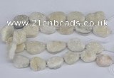 CNG3140 15.5 inches 22*30mm - 28*40mm freeform plated druzy agate beads