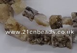 CNG3151 15.5 inche 8*15mm - 11*20mm freeform plated druzy agate beads