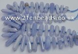 CNG3209 15.5 inches 10*25mm - 12*45mm faceted nuggets blue lace agate beads