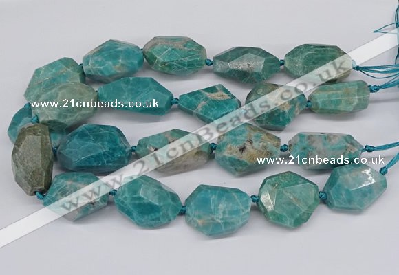 CNG3315 25*30mm - 30*45mm faceted freeform amazonite beads