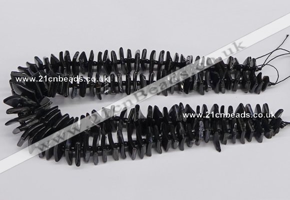CNG3318 15.5 inches 8*12mm - 15*20mm freeform black agate beads
