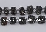 CNG3330 15.5 inches 4*6mm - 8*10mm nuggets plated druzy agate beads