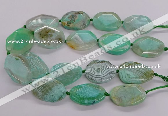 CNG3362 15.5 inches 30*35mm - 35*45mm faceted freeform agate beads