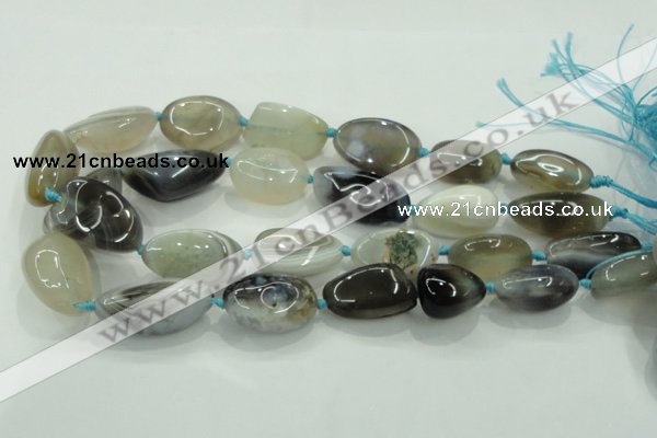 CNG345 15.5 inches 15*20mm - 20*28mm nuggets agate gemstone beads