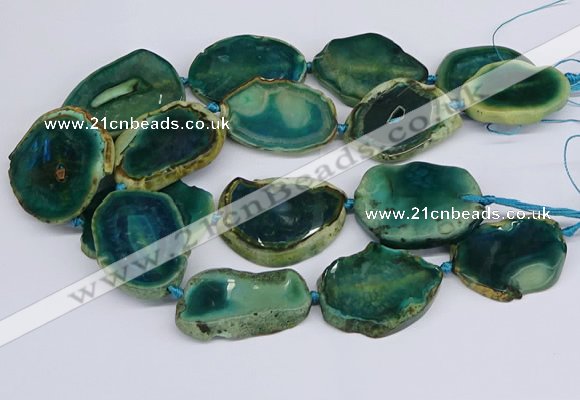 CNG3463 15.5 inches 35*40mm - 45*55mm freeform agate beads