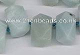 CNG3526 Top drilled  13*18mm - 15*20mm faceted nuggets amazonite beads