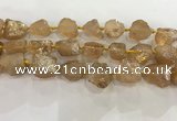 CNG3547 15*20mm - 20*25mm nuggets plated rough white crystal beads