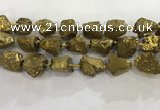 CNG3548 15*20mm - 20*25mm nuggets plated rough white crystal beads
