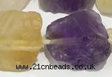CNG3722 15.5 inches 15*20mm - 18*23mm nuggets rough amethyst & citrine beads
