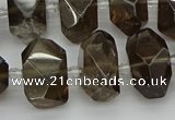 CNG5214 15.5 inches 12*16mm - 15*20mm faceted nuggets smoky quartz beads