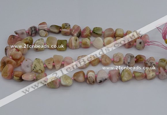CNG5294 15.5 inches 8*12mm - 15*20mm nuggets pink opal gemstone beads