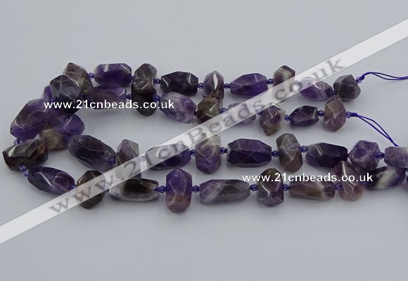 CNG5306 15.5 inches 12*16mm - 15*20mm faceted nuggets amethyst beads