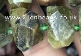 CNG5325 15.5 inches 12*16mm - 15*20mm faceted nuggets green garnet beads
