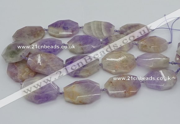 CNG5357 20*30mm - 35*45mm faceted freeform lavender amethyst beads