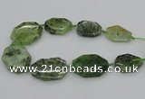 CNG5359 20*30mm - 35*45mm faceted freeform green rutilated quartz beads
