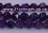 CNG5491 15.5 inches 6mm faceted nuggets amethyst gemstone beads