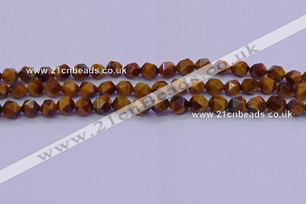 CNG5576 15.5 inches 6mm faceted nuggets yellow tiger eye beads