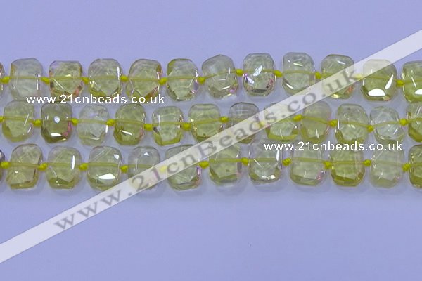 CNG5882 15.5 inches 10*14mm - 12*16mm faceted freeform lemon quartz beads