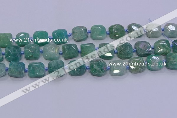 CNG5889 15.5 inches 10*12mm - 10*14mm faceted freeform amazonite beads