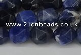 CNG6104 15.5 inches 8mm faceted nuggets sodalite gemstone beads