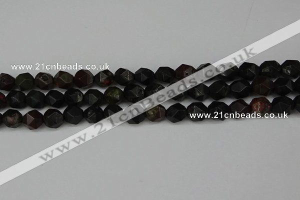 CNG6118 15.5 inches 8mm faceted nuggets plum blossom jade beads