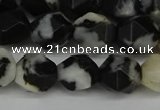 CNG6128 15.5 inches 8mm faceted nuggets black & white jasper beads