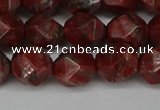 CNG6198 15.5 inches 10mm faceted nuggets brecciated jasper beads