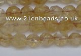CNG6259 15.5 inches 6mm faceted nuggets coffee cherry quartz beads