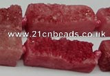 CNG7015 15.5 inches 10*28mm - 12*30mm freeform druzy agate beads