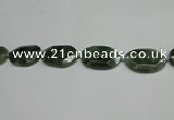 CNG7096 25*35mm - 35*45mm faceted freeform green hair stone beads