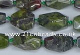 CNG7141 6*10mm - 10*14mm faceted nuggets dragon blood jasper beads