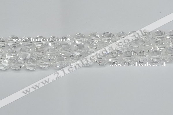 CNG7213 15.5 inches 12mm faceted nuggets white crystal beads