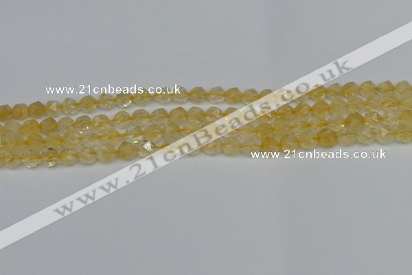 CNG7235 15.5 inches 6mm faceted nuggets citrine beads wholesale
