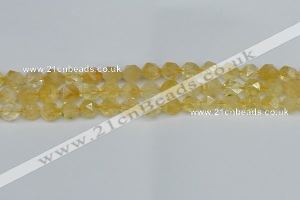 CNG7237 15.5 inches 10mm faceted nuggets citrine beads wholesale