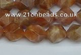 CNG7296 15.5 inches 8mm faceted nuggets sunstone beads