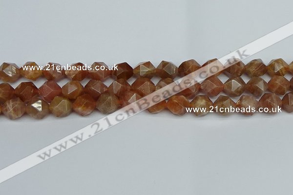 CNG7297 15.5 inches 10mm faceted nuggets sunstone beads