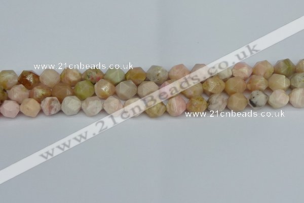 CNG7301 15.5 inches 8mm faceted nuggets pink opal gemstone beads