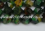 CNG7326 15.5 inches 8mm faceted nuggets green tiger eye beads