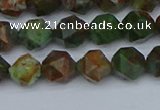 CNG7390 15.5 inches 6mm faceted nuggets green opal beads