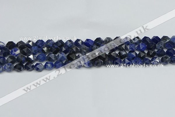 CNG7435 15.5 inches 6mm faceted nuggets sodalite gemstone beads