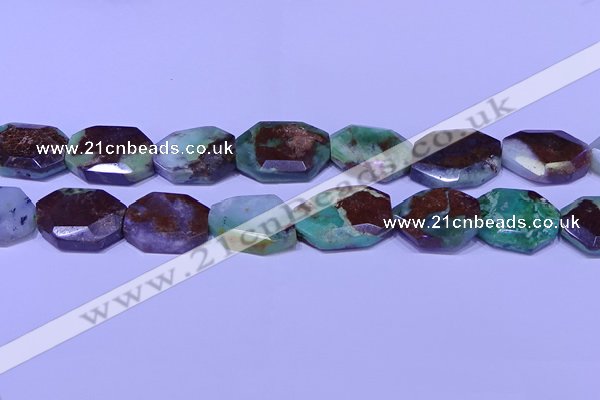 CNG7518 25*35mm - 30*40mm faceted freeform australia chrysoprase beads