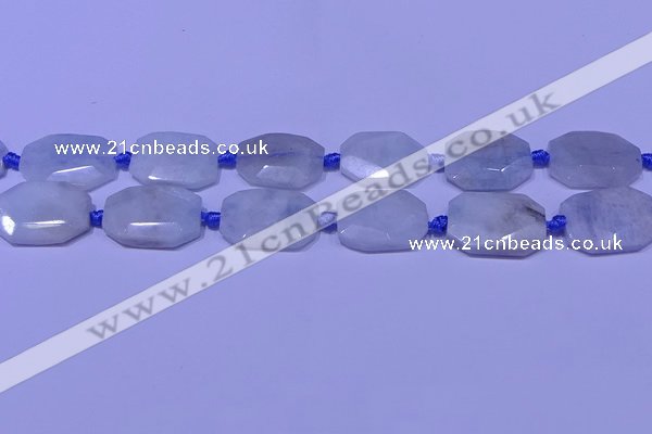 CNG7520 15.5 inches 18*25mm - 25*35mm faceted freeform aquamarine beads