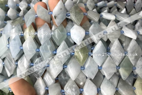CNG7707 15.5 inches 13*20mm - 15*25mm faceted freeform aquamarine beads