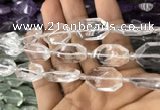 CNG7800 13*18mm - 18*25mm faceted freeform white crystal beads