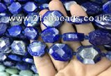 CNG7823 15.5 inches 13*18mm - 18*25mm faceted freeform lapis lazuli beads