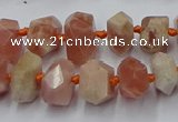 CNG7853 15.5 inches 6*10mm - 8*12mm faceted nuggets sunstone beads