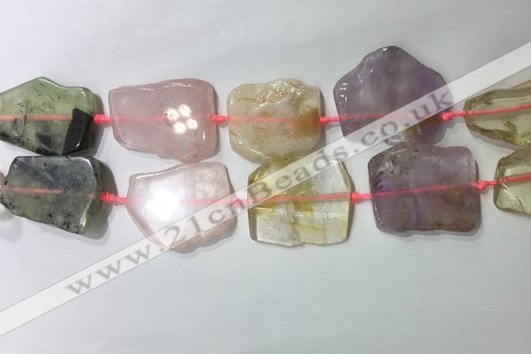 CNG7978 25*30mm - 35*45mm freeform mixed quartz slab beads